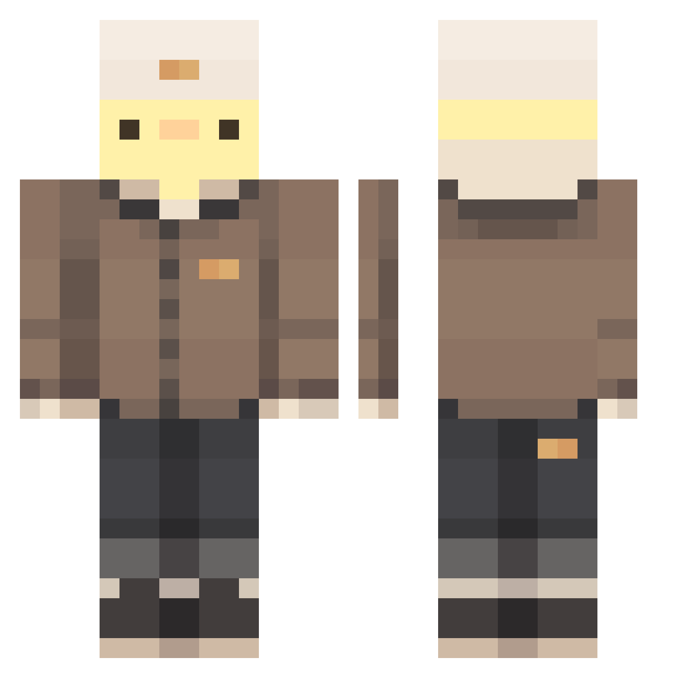 trevdogg12 Minecraft skin, front and back view