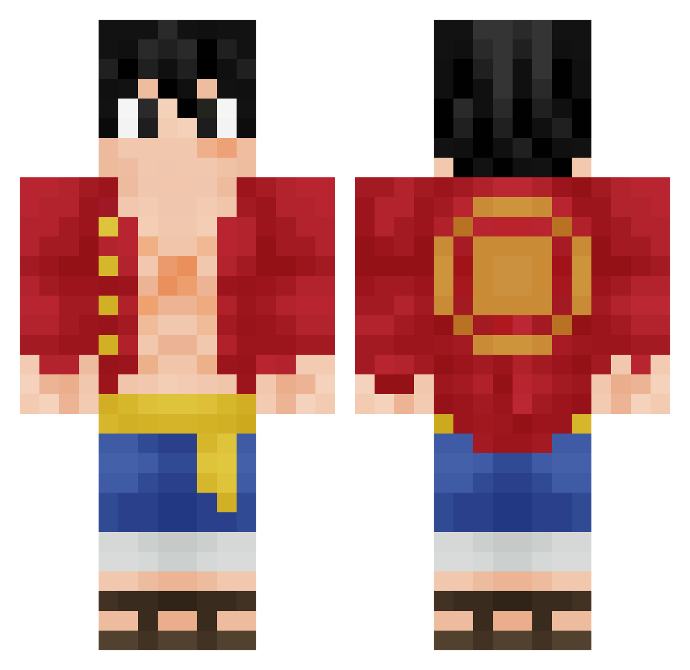 xXShadowflameXx0 Minecraft skin, front and back view