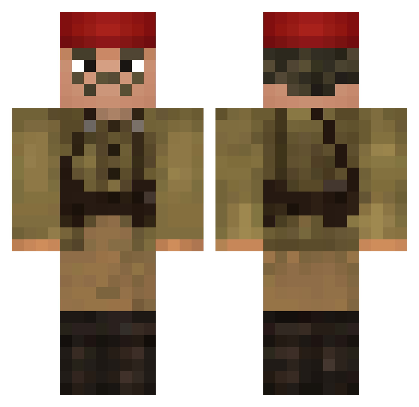HoboFett327 Minecraft skin, front and back view