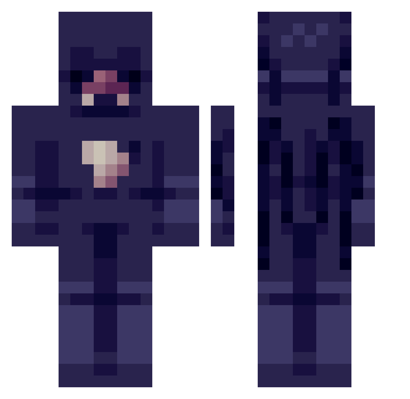 weirbeast Minecraft skin, front and back view