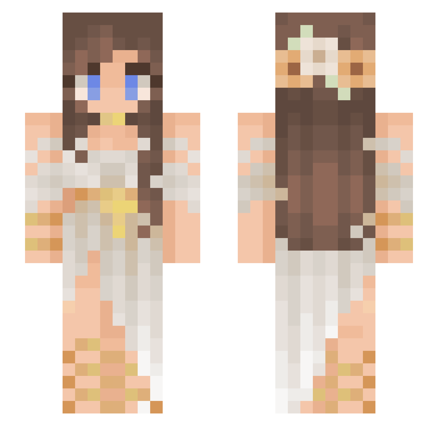 bubblesthealien Minecraft skin, front and back view