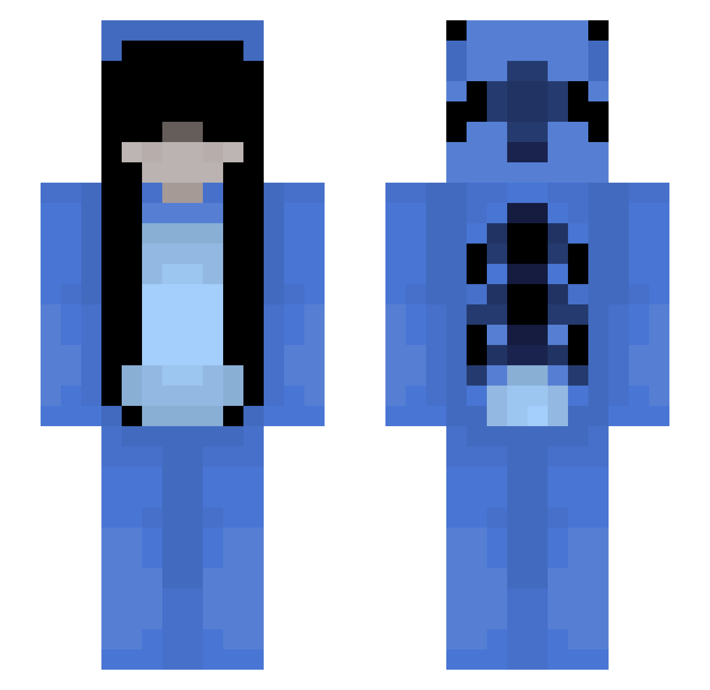 Tomus505 Minecraft skin, front and back view