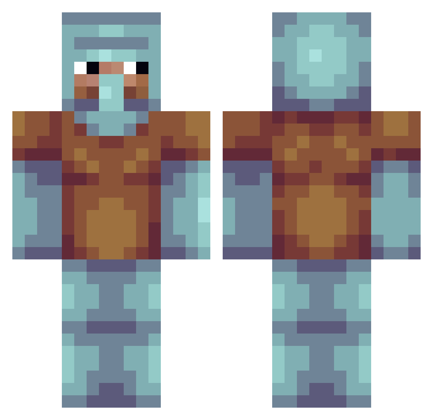 E_T Minecraft skin, front and back view