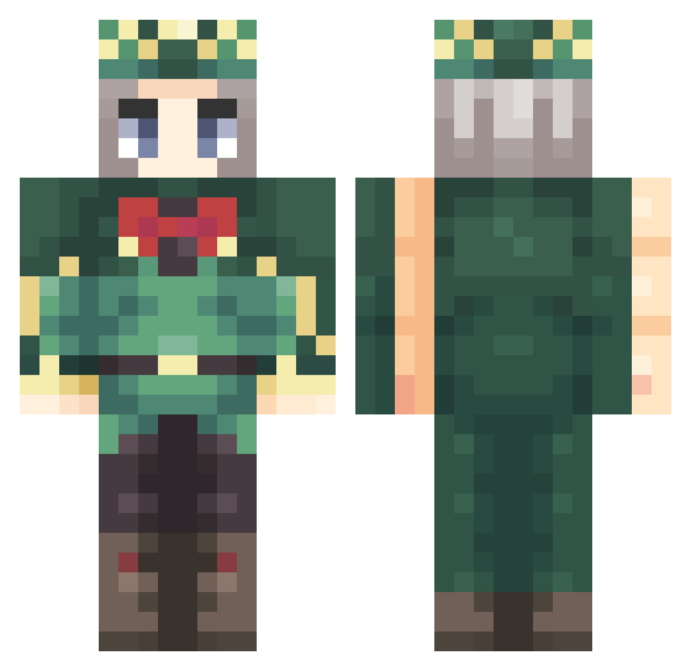 voidmaker456 Minecraft skin, front and back view