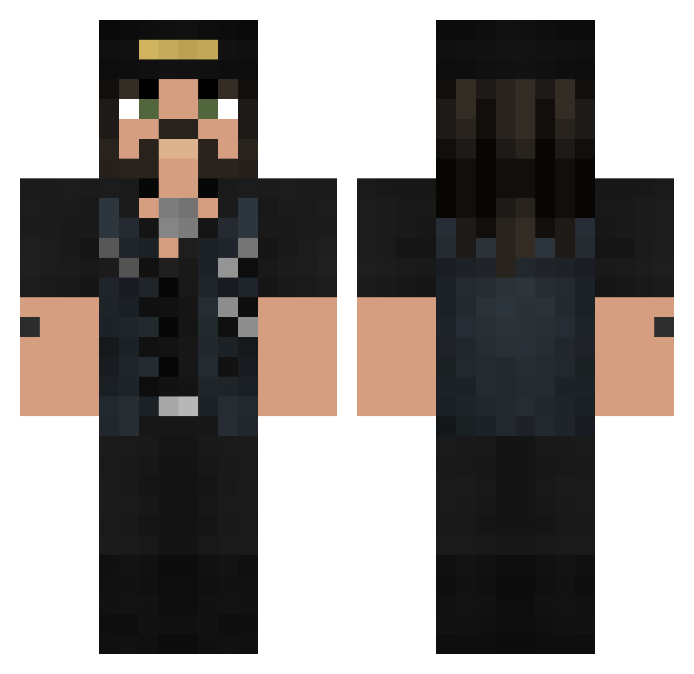 Alrighty101 Minecraft skin, front and back view