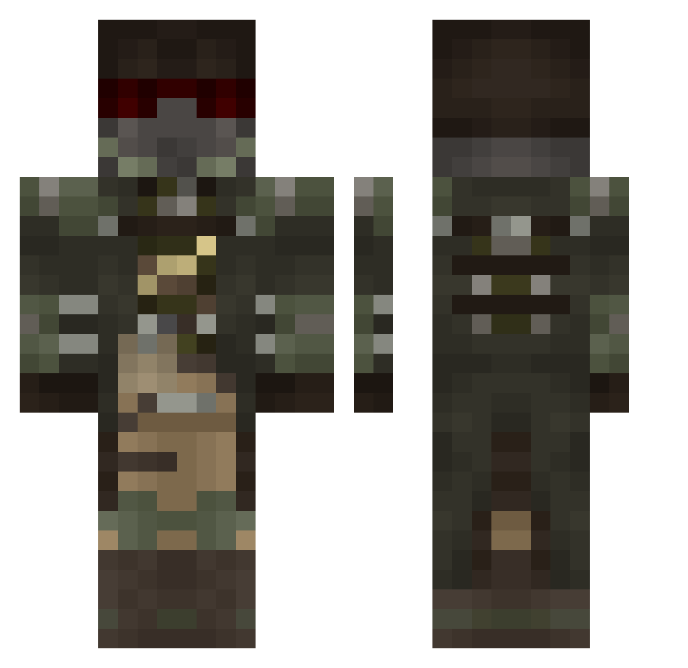 SuperOmegaGuru Minecraft skin, front and back view