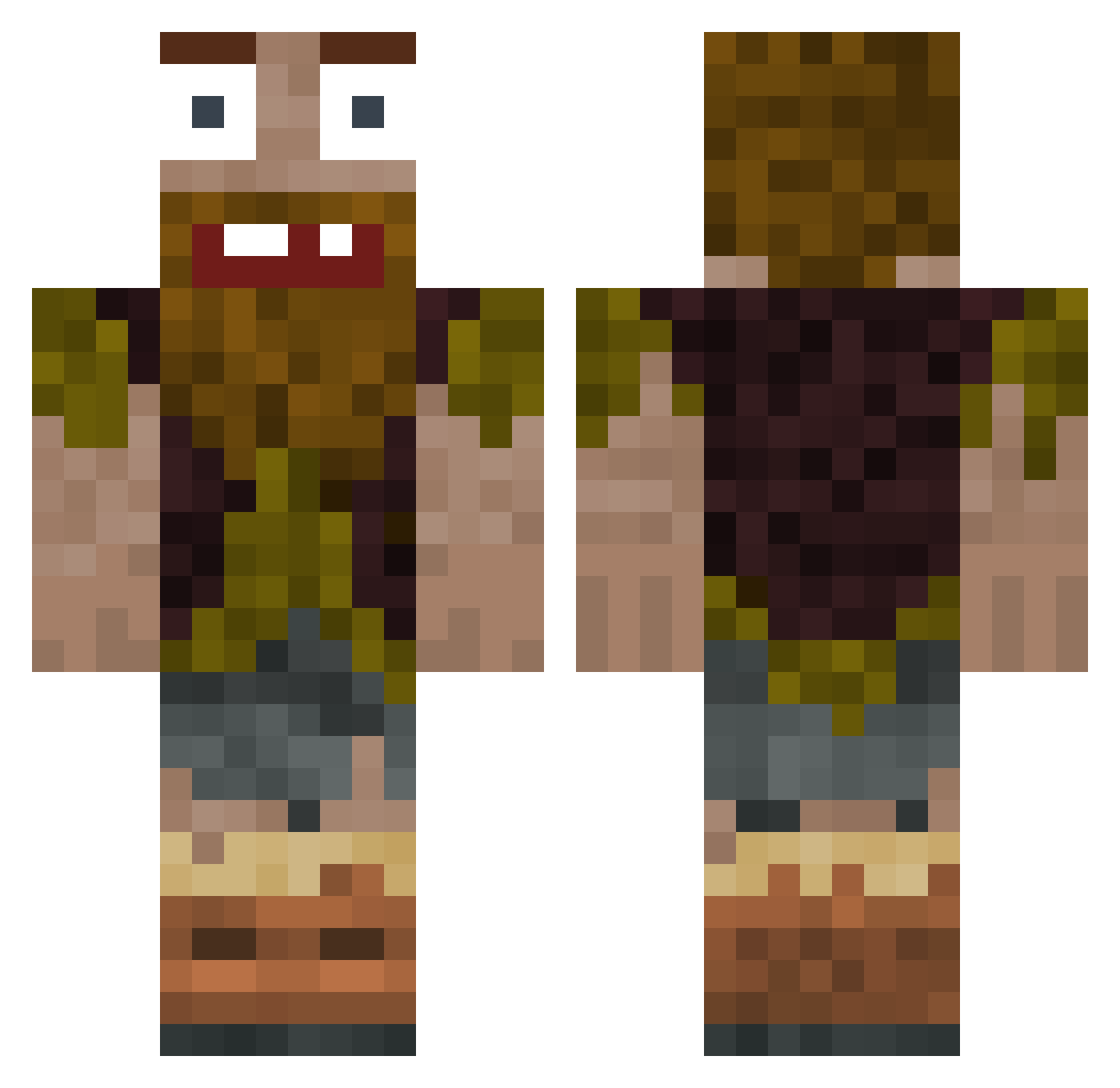 AsianToastt Minecraft skin, front and back view