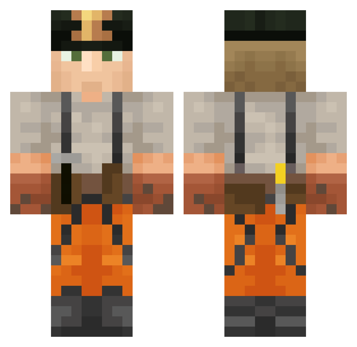Nickmans052 Minecraft skin, front and back view