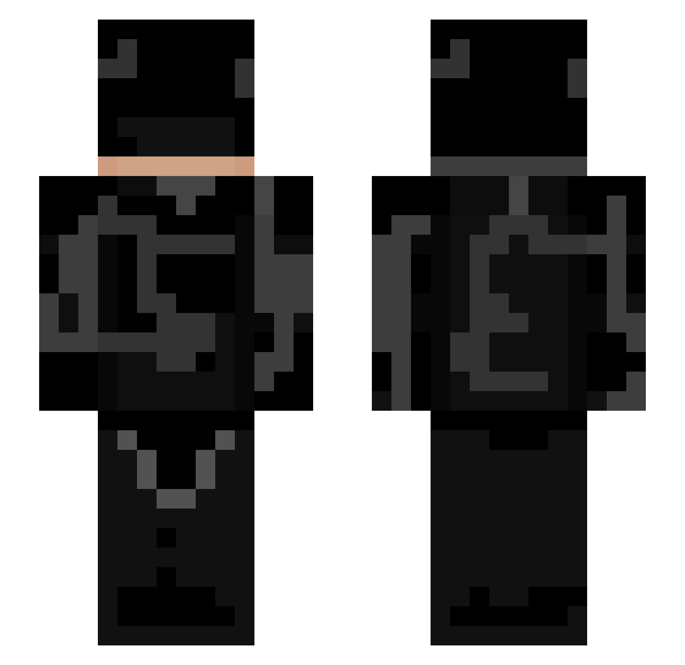 Shadwnpvp Minecraft skin, front and back view