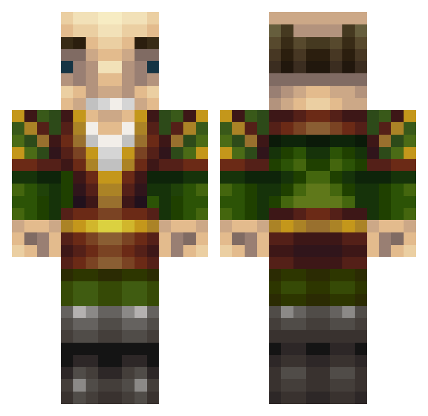 Zeros Minecraft skin, front and back view