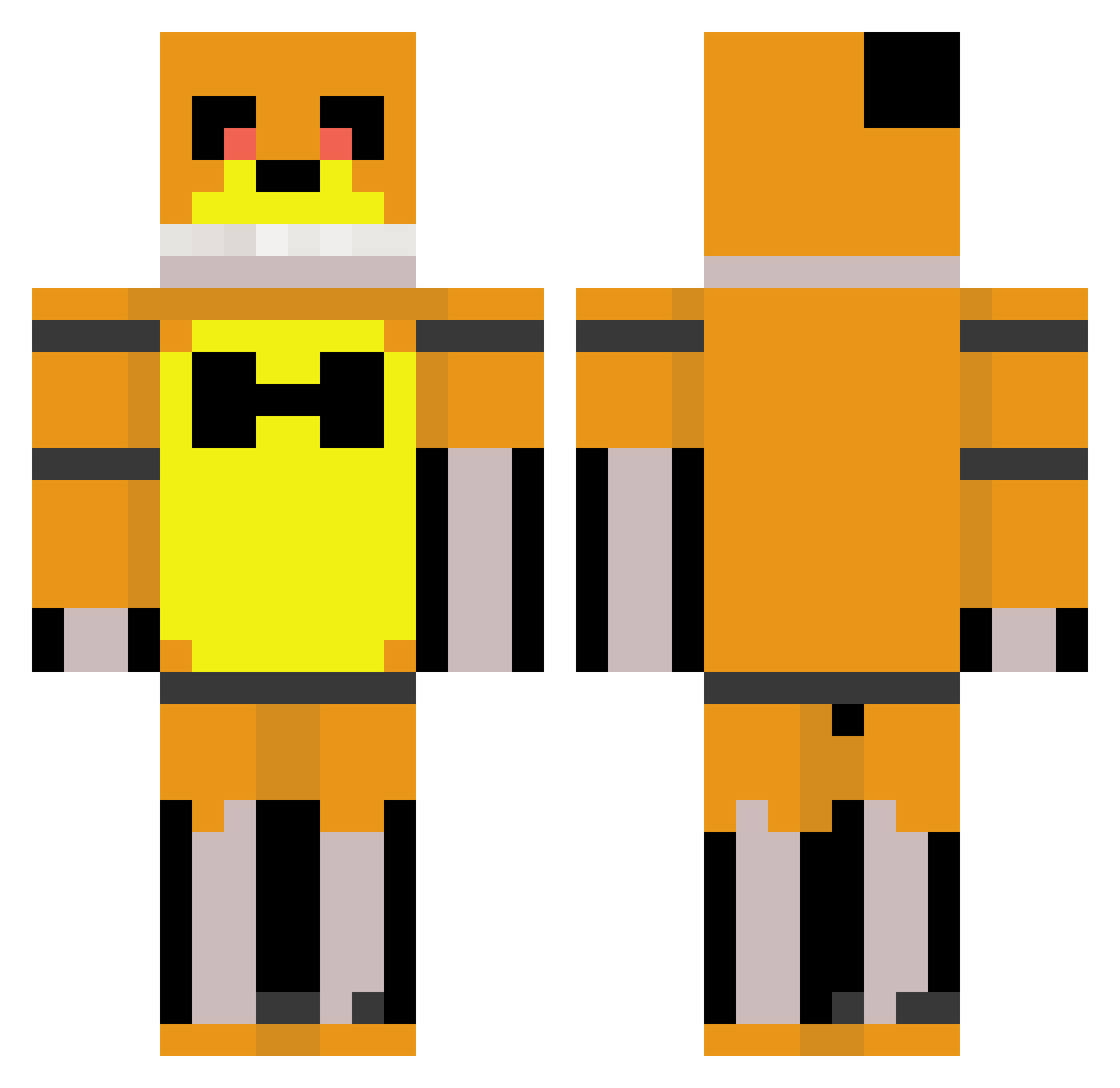 Everywhere Minecraft skin, front and back view
