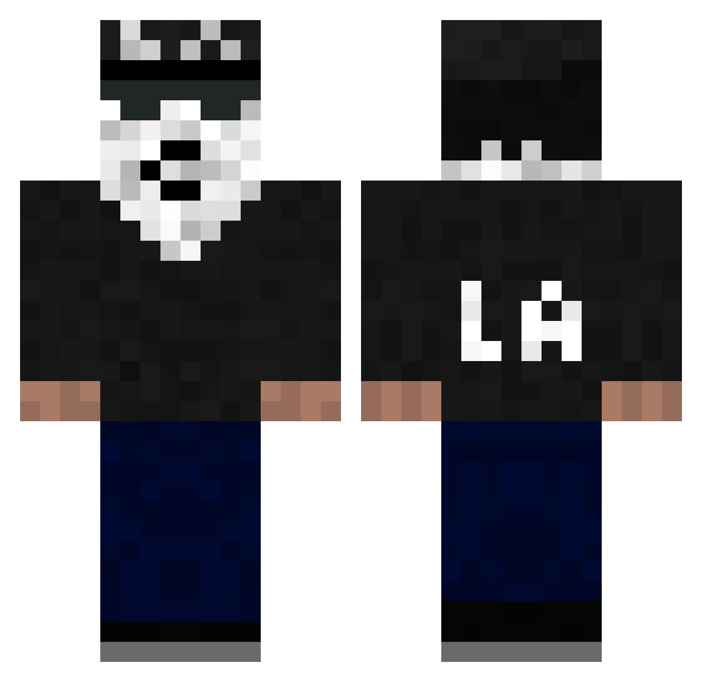 Rapes Minecraft skin, front and back view