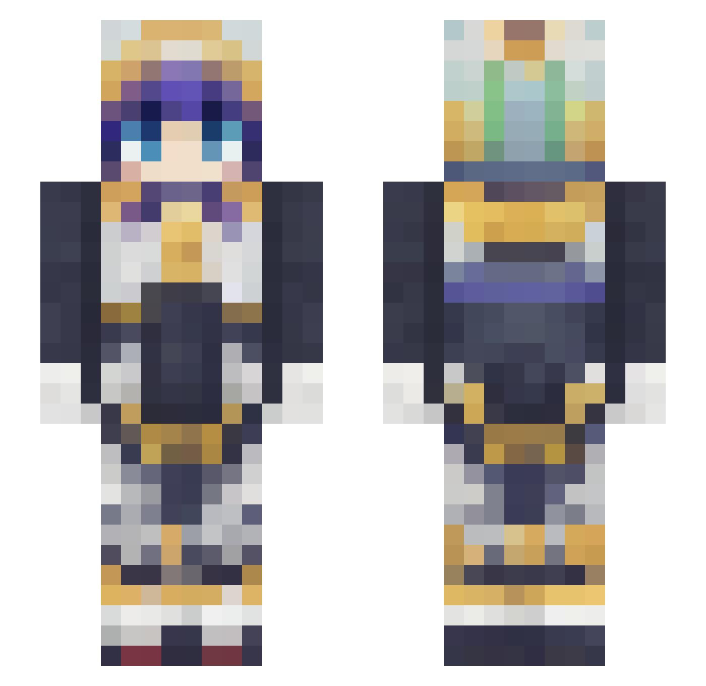 ItzaLoona Minecraft skin, front and back view