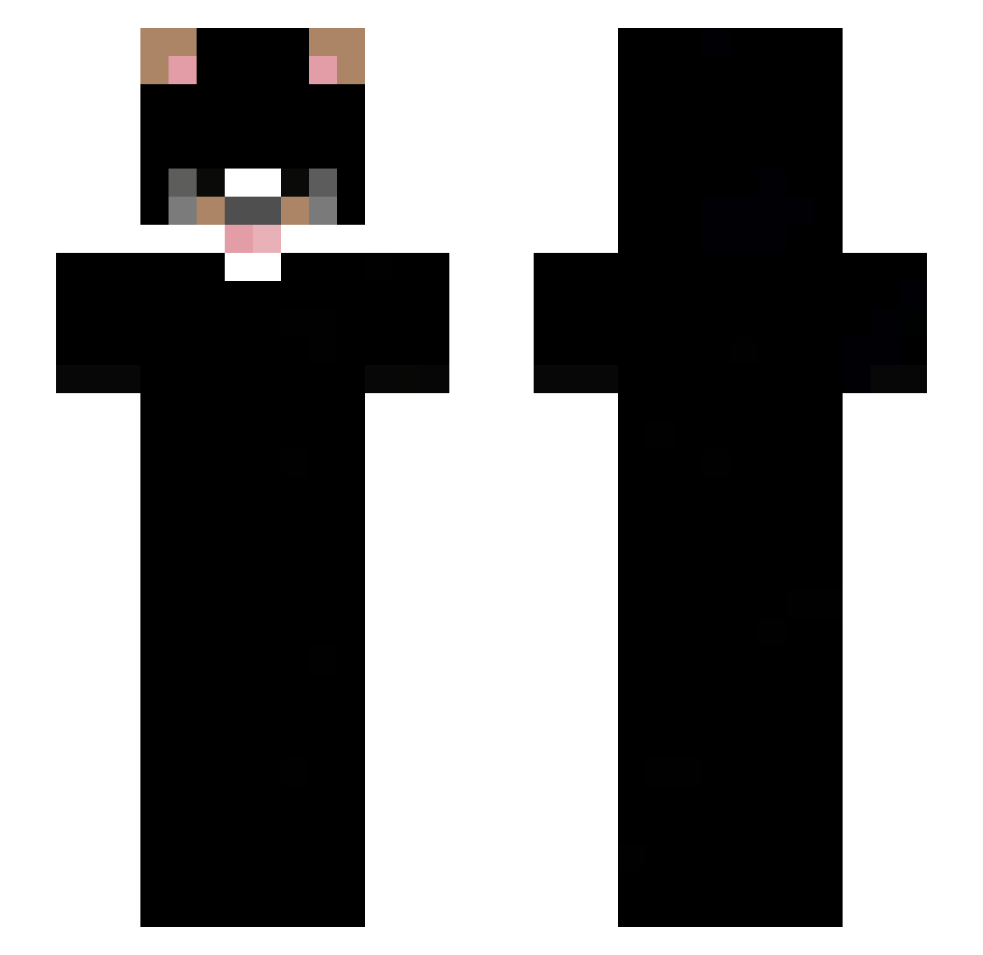 ZNik0o Minecraft skin, front and back view