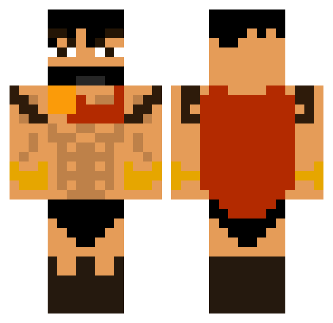 Vaperxrazer Minecraft skin, front and back view
