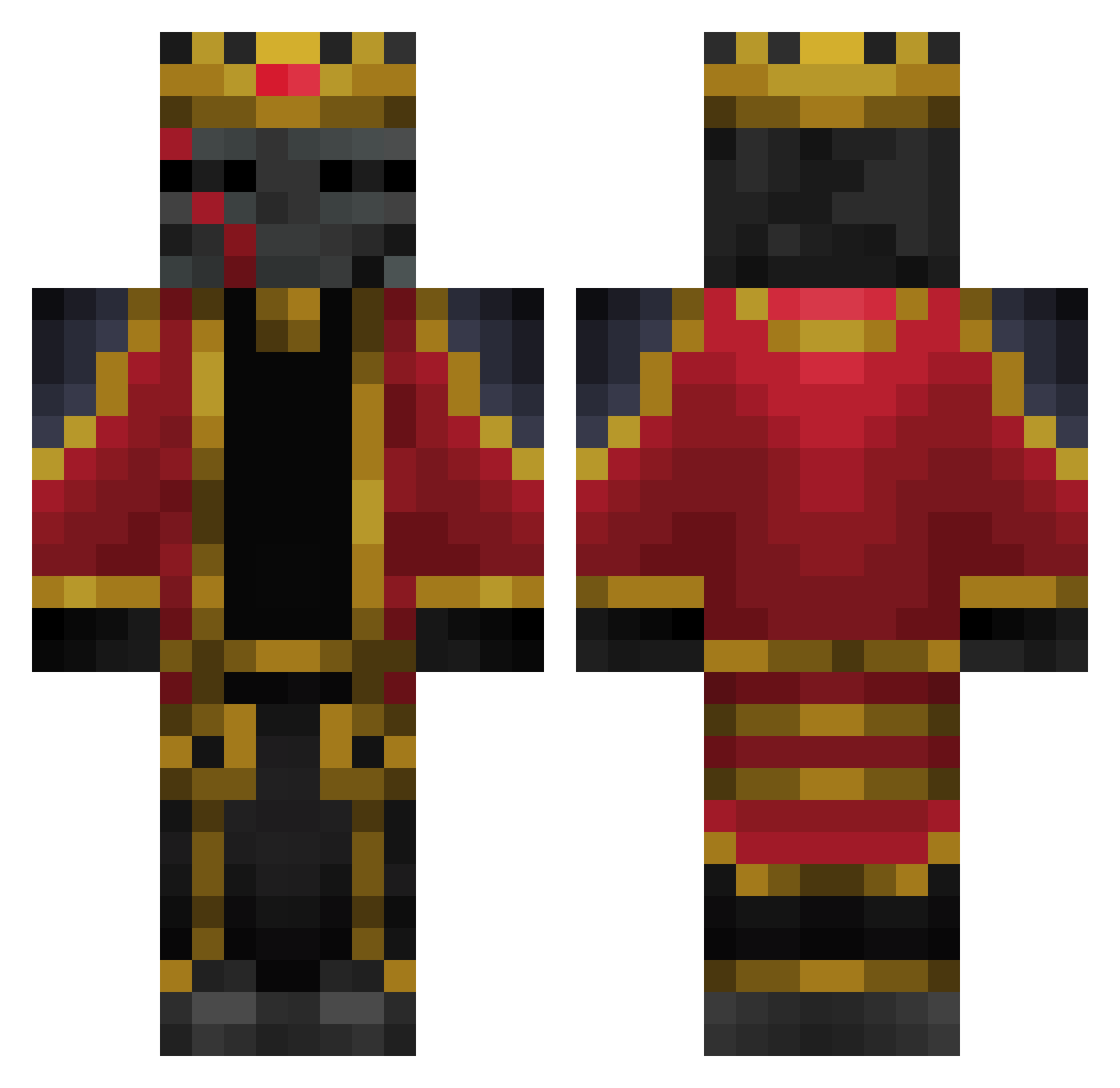 SwaggychanTV Minecraft skin, front and back view