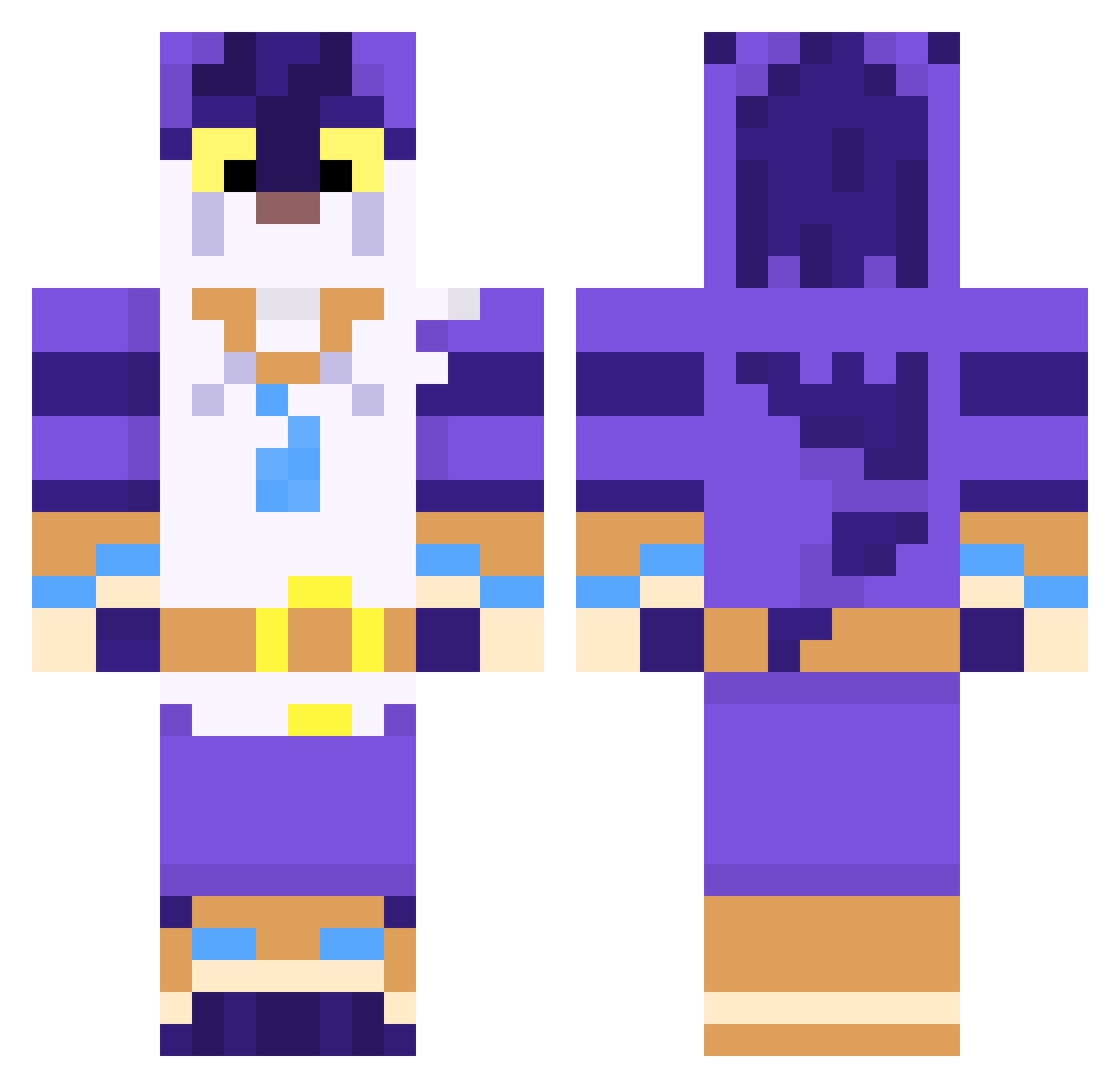 MemeBoi5195 Minecraft skin, front and back view