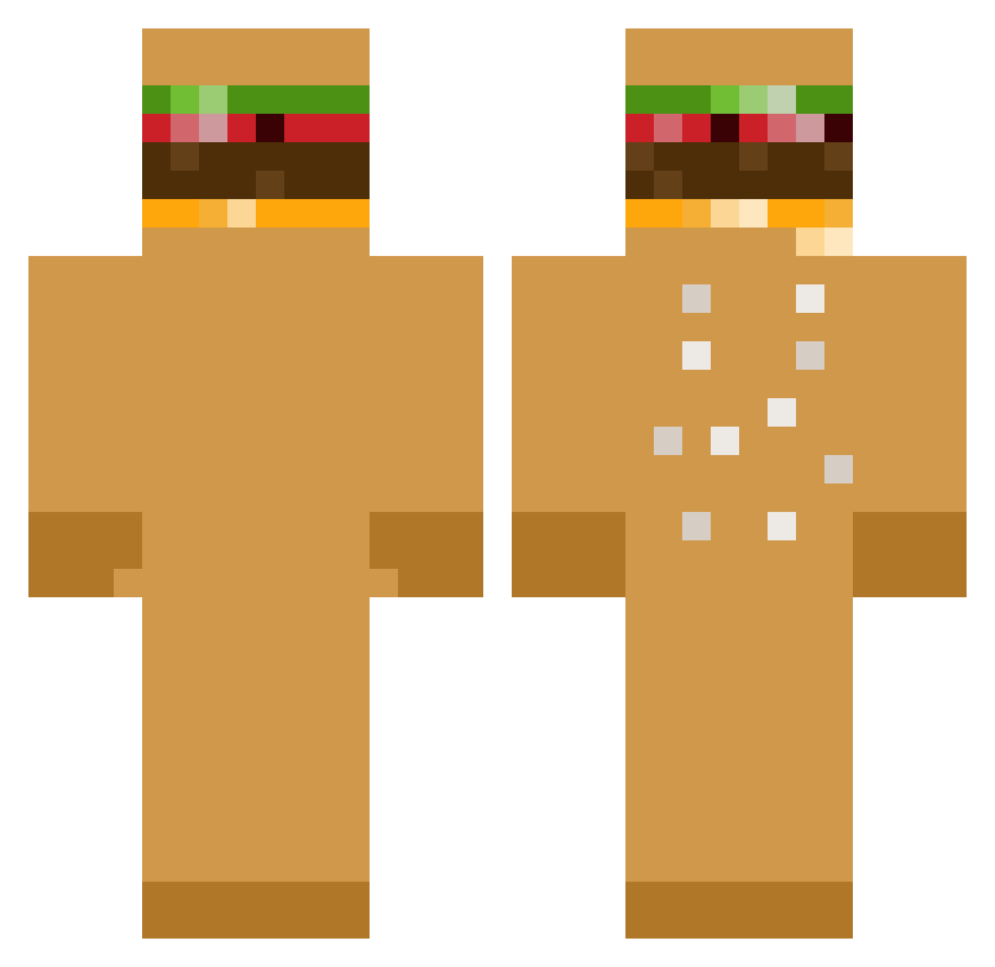Player_Oqo Minecraft skin, front and back view