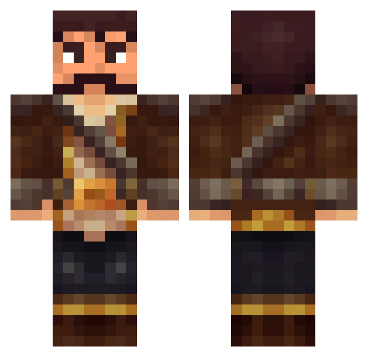 yoishi Minecraft skin, front and back view