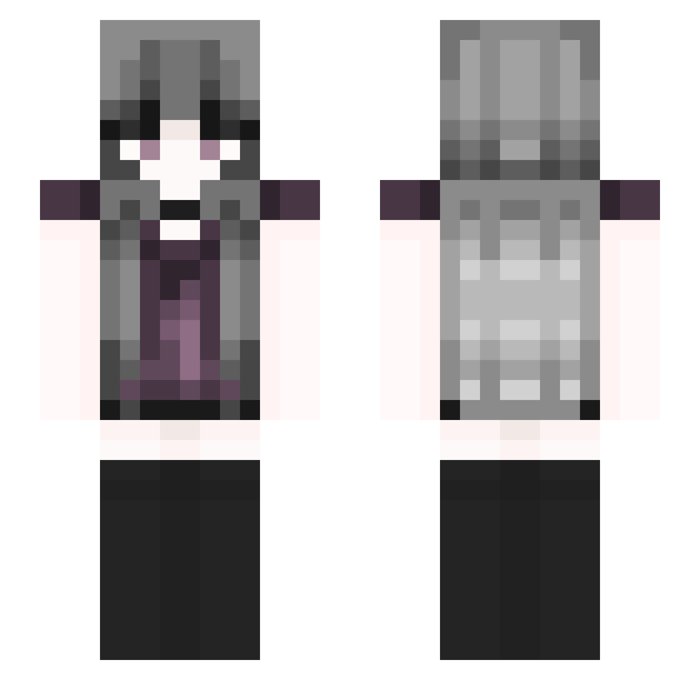 Kaylven Minecraft skin, front and back view