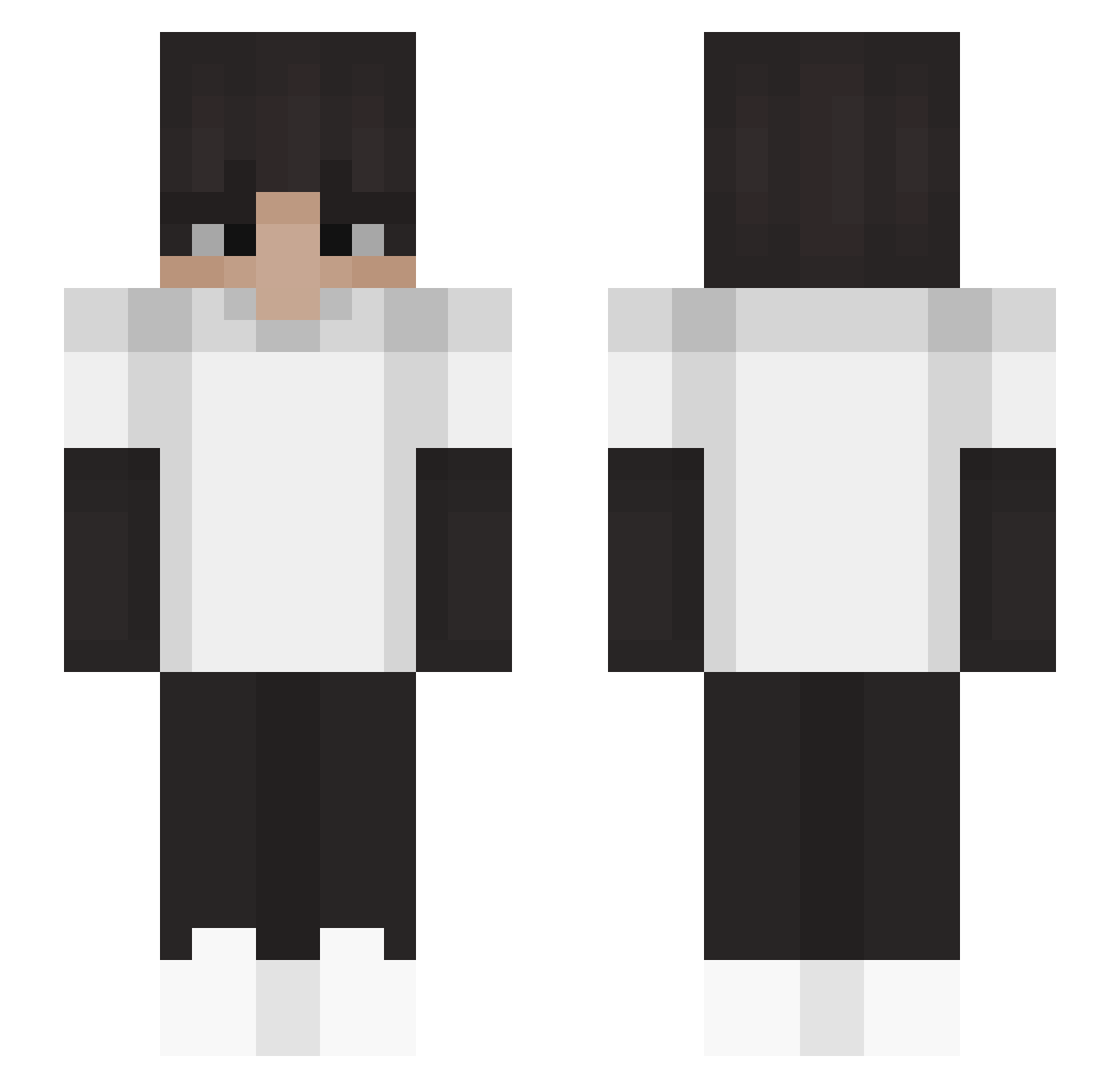 Orixter Minecraft skin, front and back view