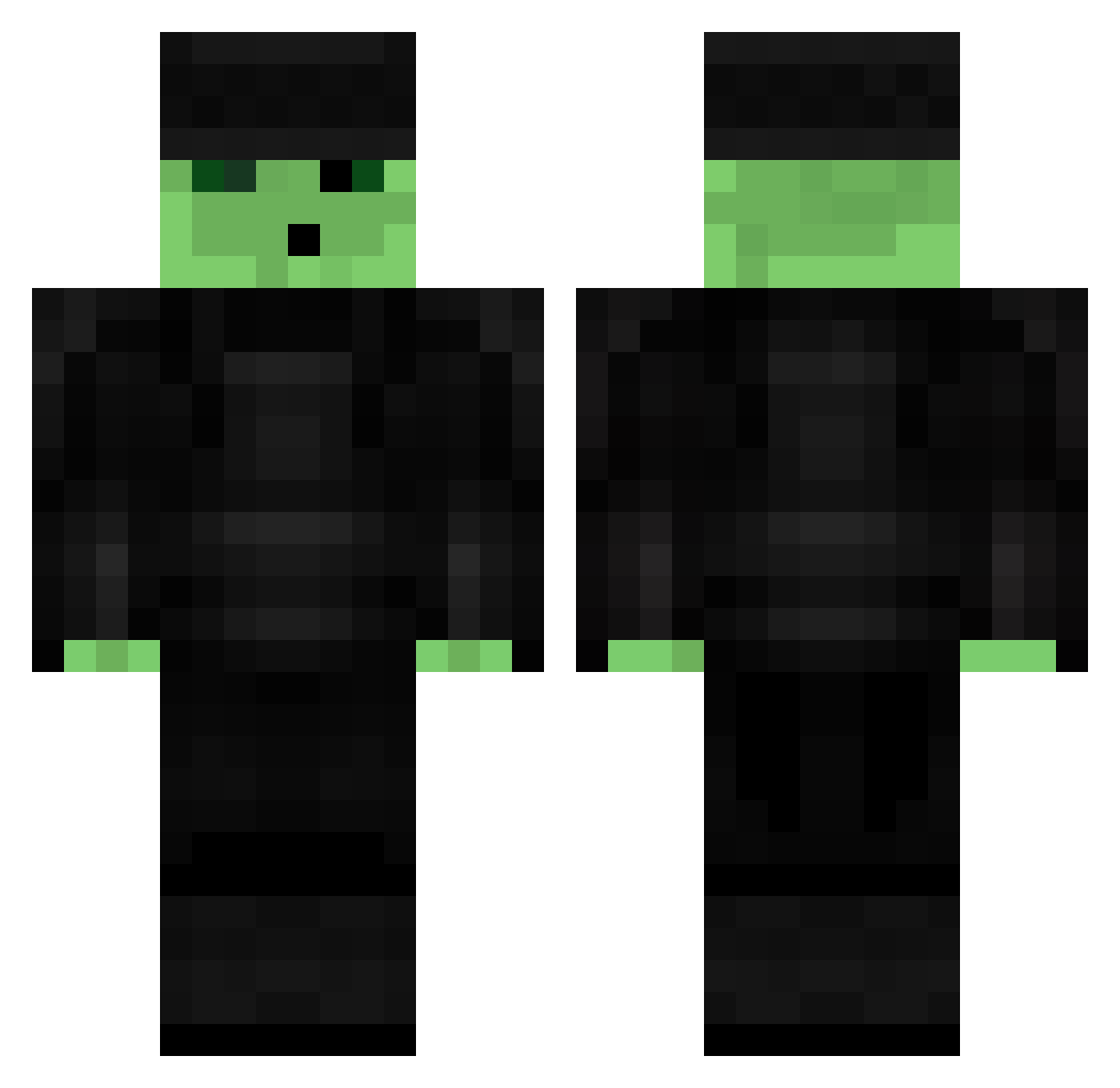 Rwk Minecraft skin, front and back view