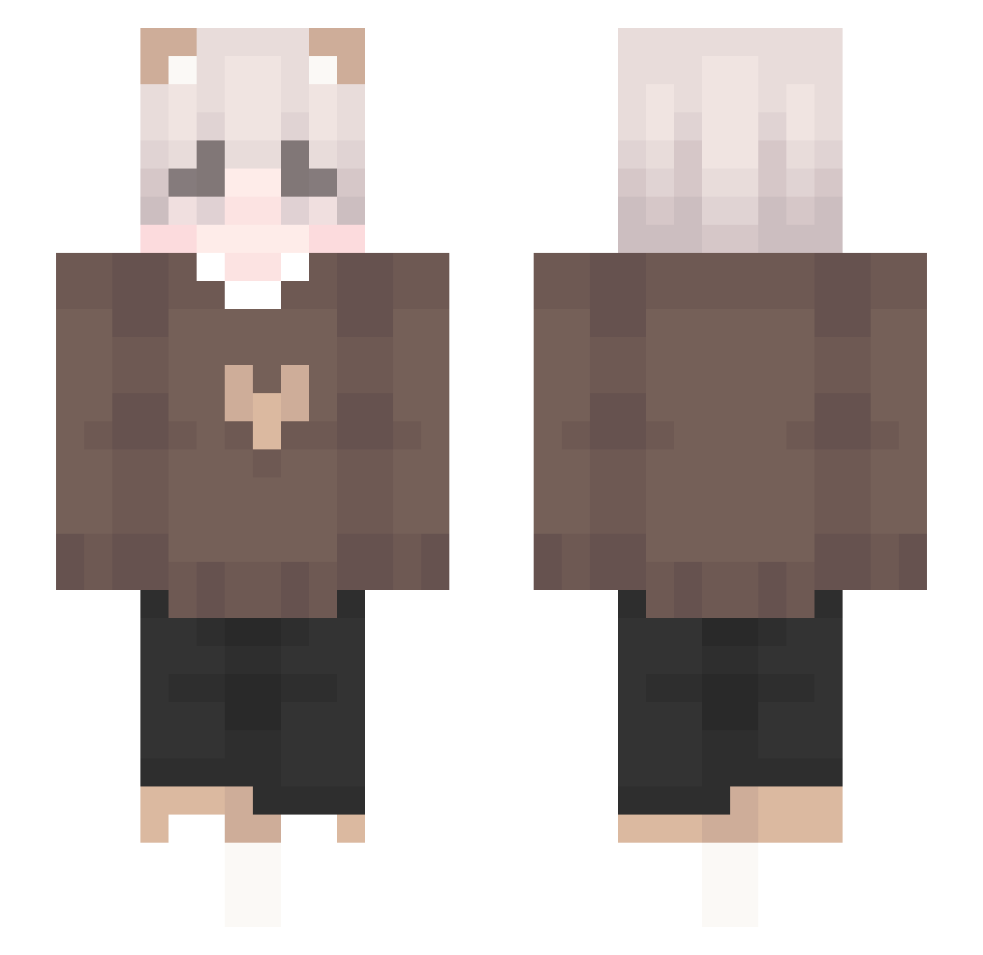 relinquent Minecraft skin, front and back view