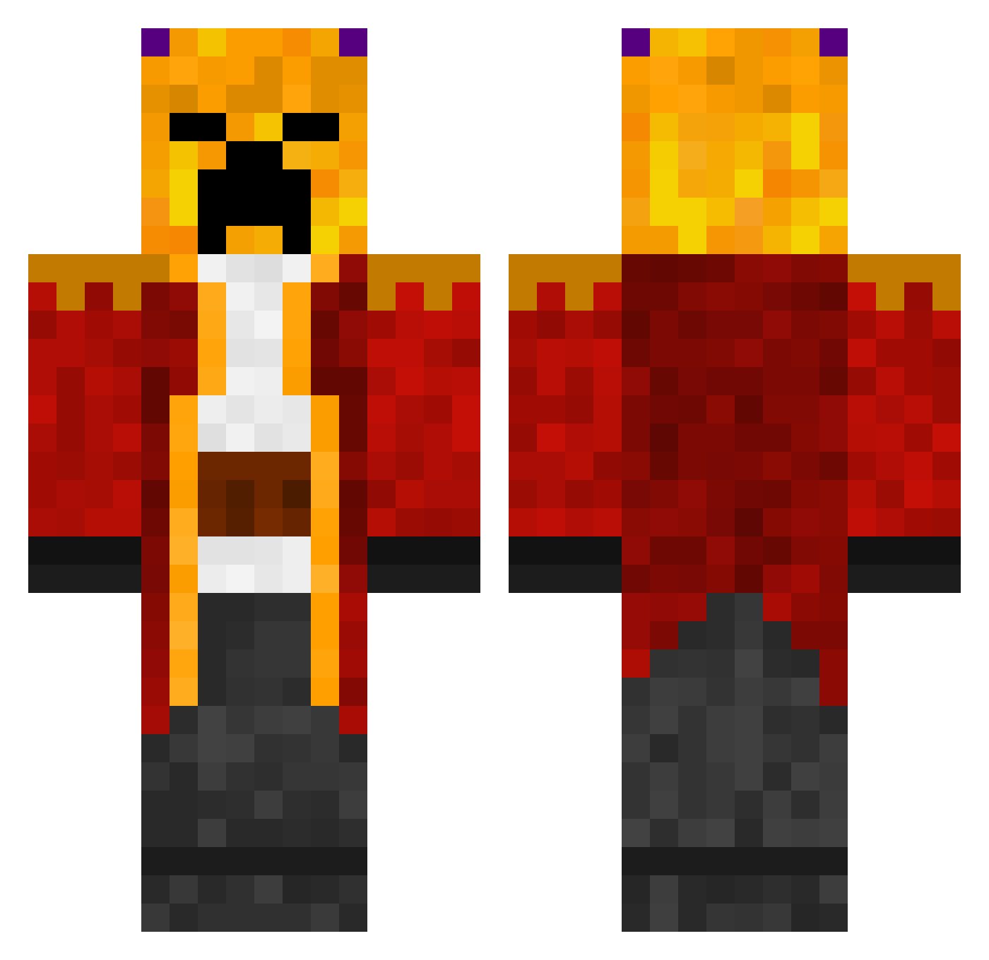 TommyG0110 Minecraft skin, front and back view