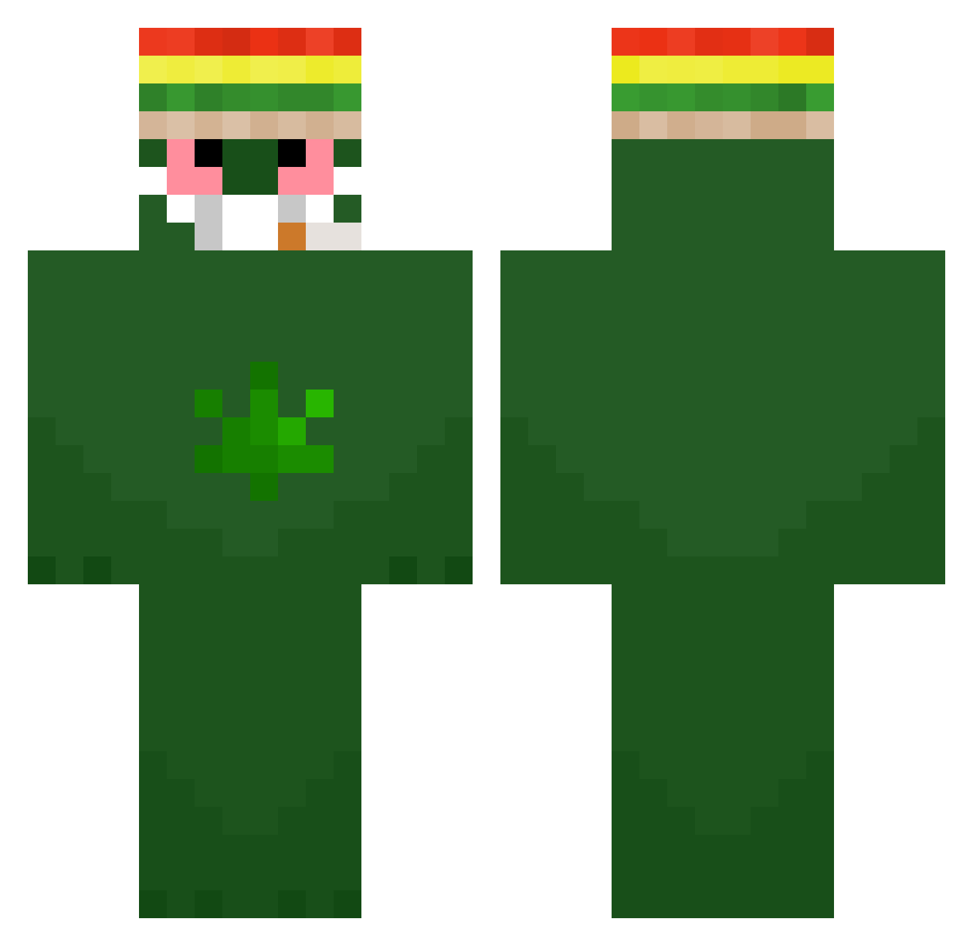 Ishl Minecraft skin, front and back view