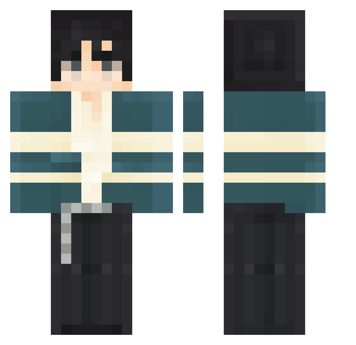 ZZZZ888 Minecraft skin, front and back view