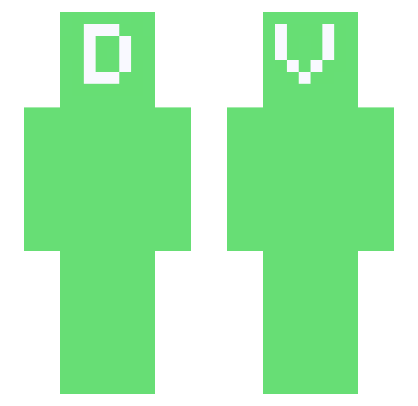 Veedez Minecraft skin, front and back view