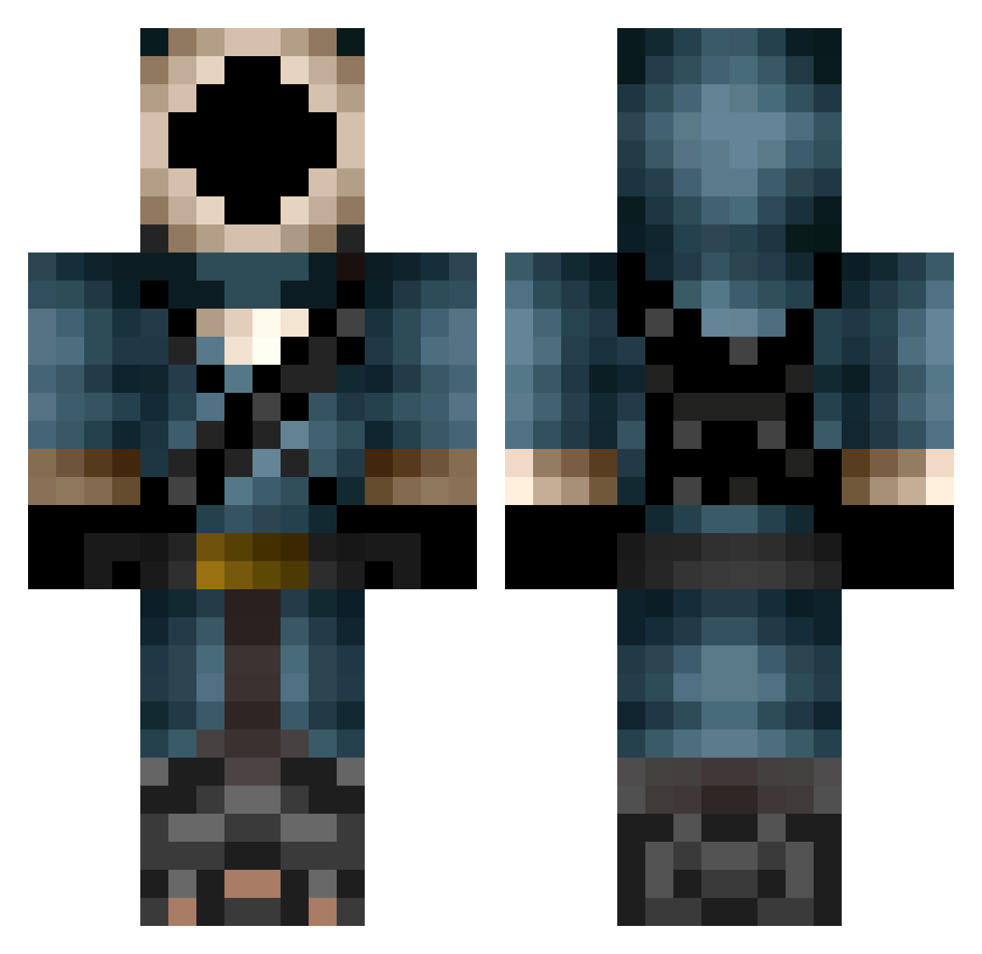 Snopsiii Minecraft skin, front and back view