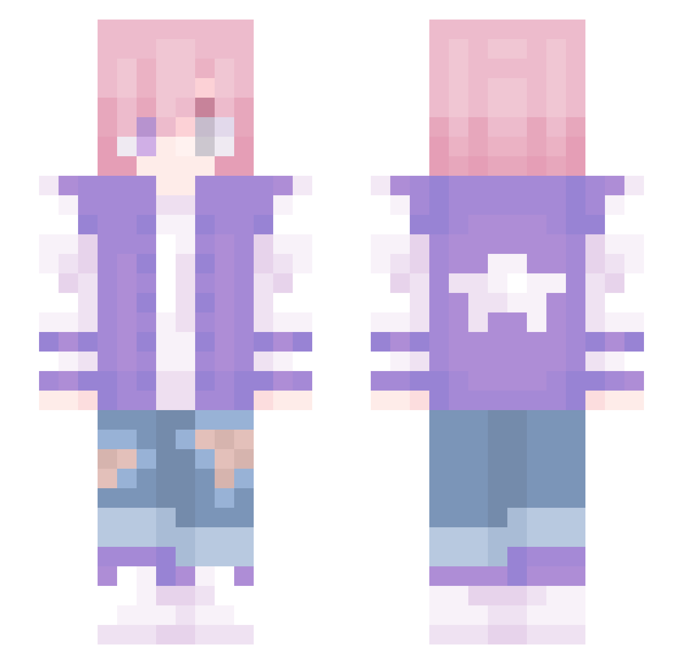 TusuT Minecraft skin, front and back view