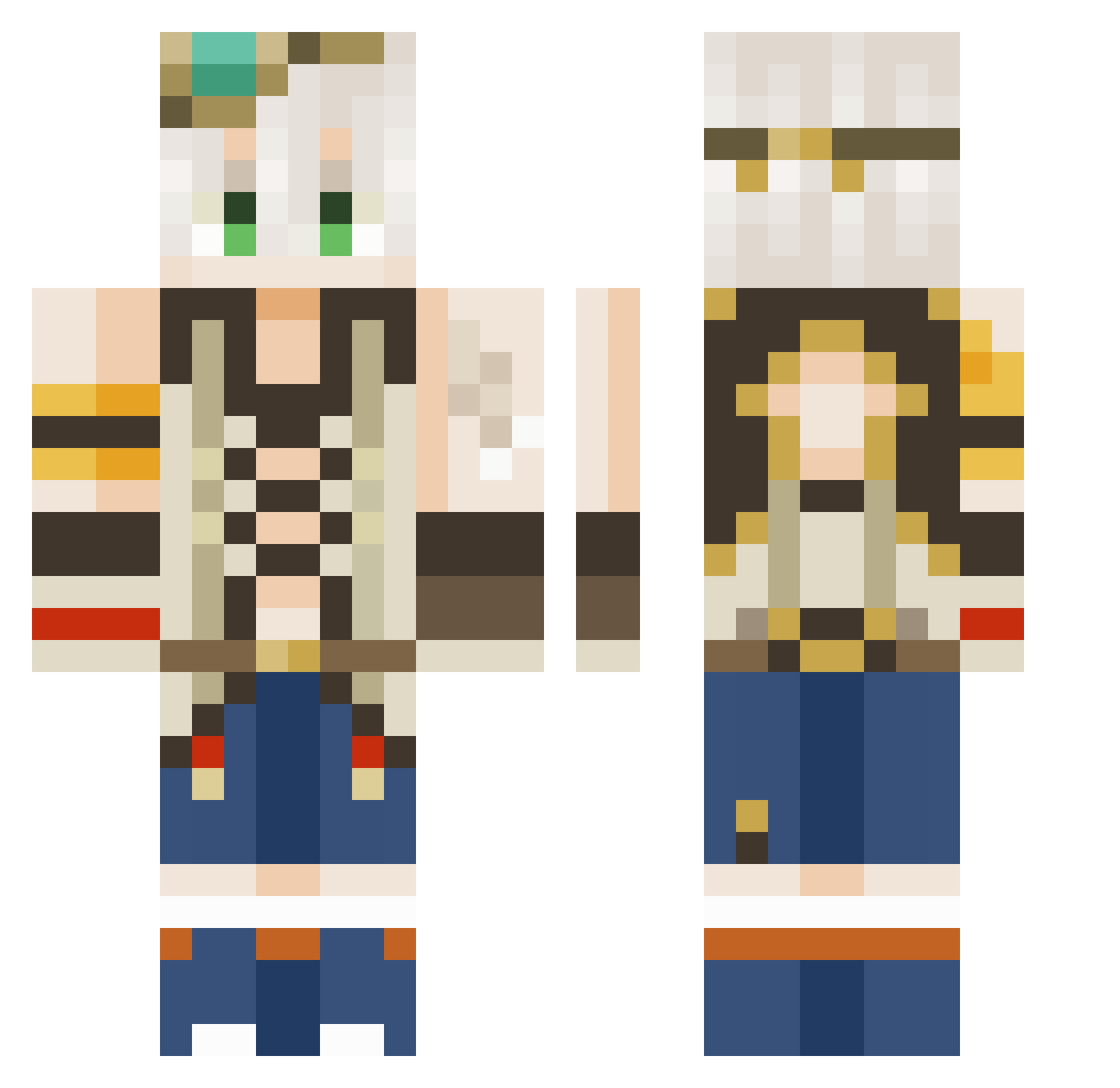 Playstation_Two Minecraft skin, front and back view