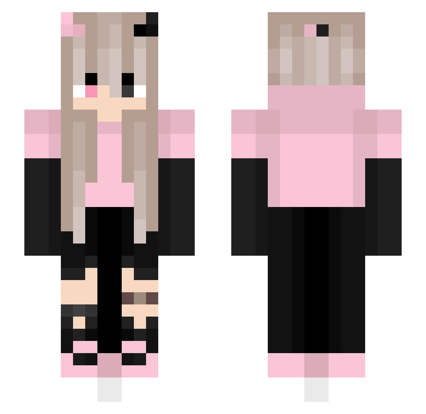 PulchraSomnia Minecraft skin, front and back view