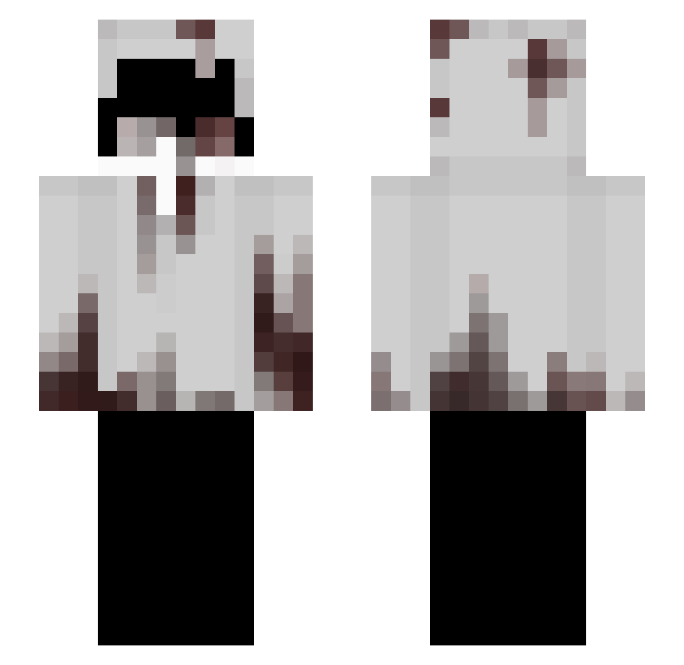 Pratiado_ Minecraft skin, front and back view
