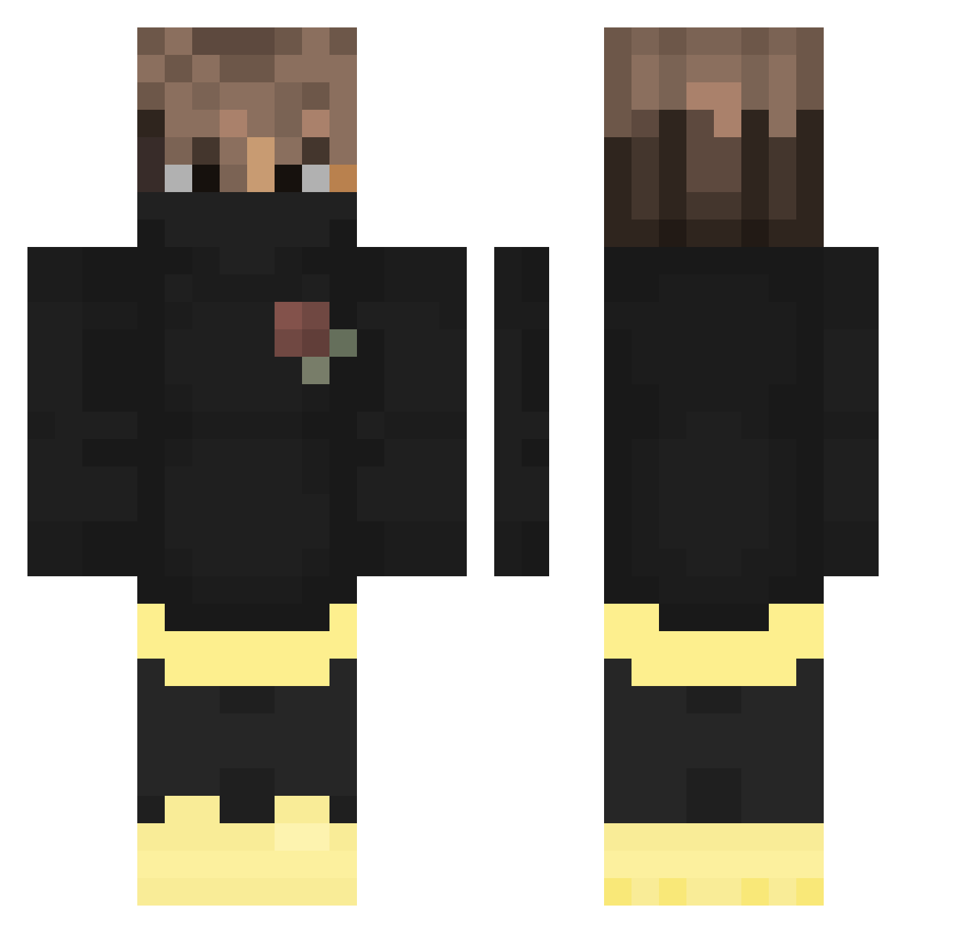 ShadoQT Minecraft skin, front and back view