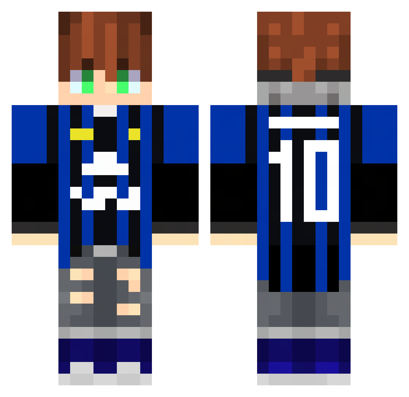 Zairon_MC Minecraft skin, front and back view