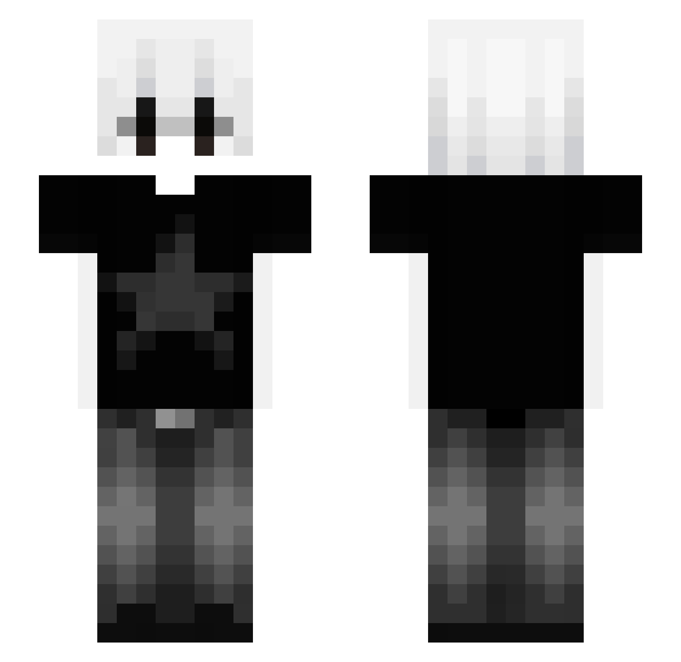 raqxtzx Minecraft skin, front and back view