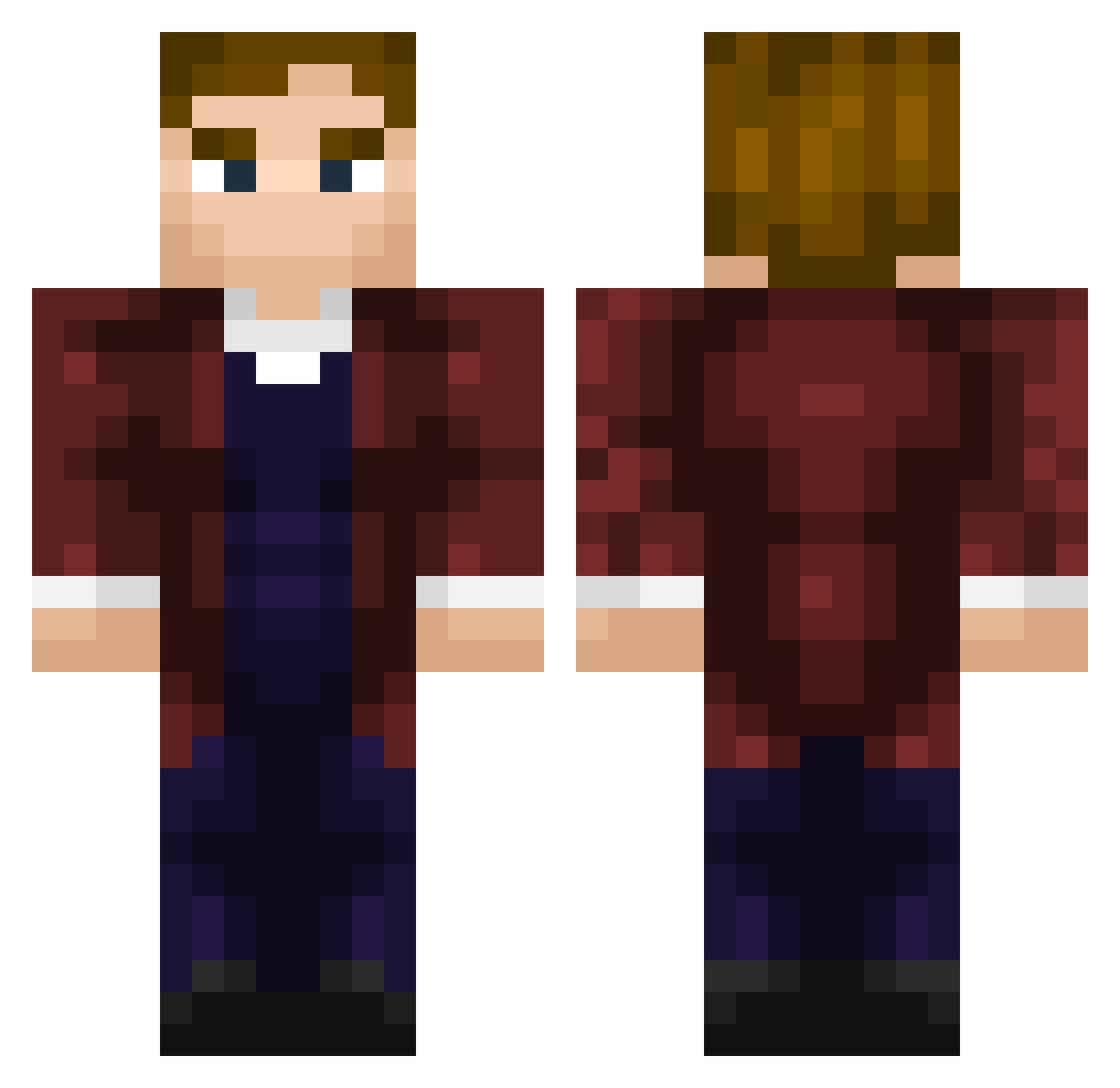 7cosmos Minecraft skin, front and back view