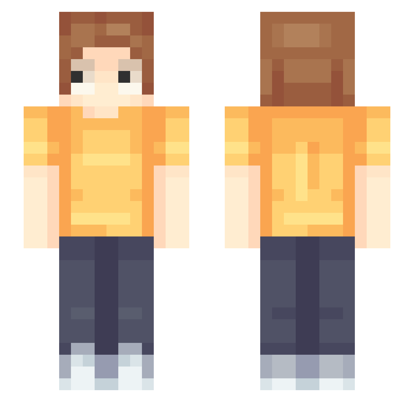 MakeCash Minecraft skin, front and back view