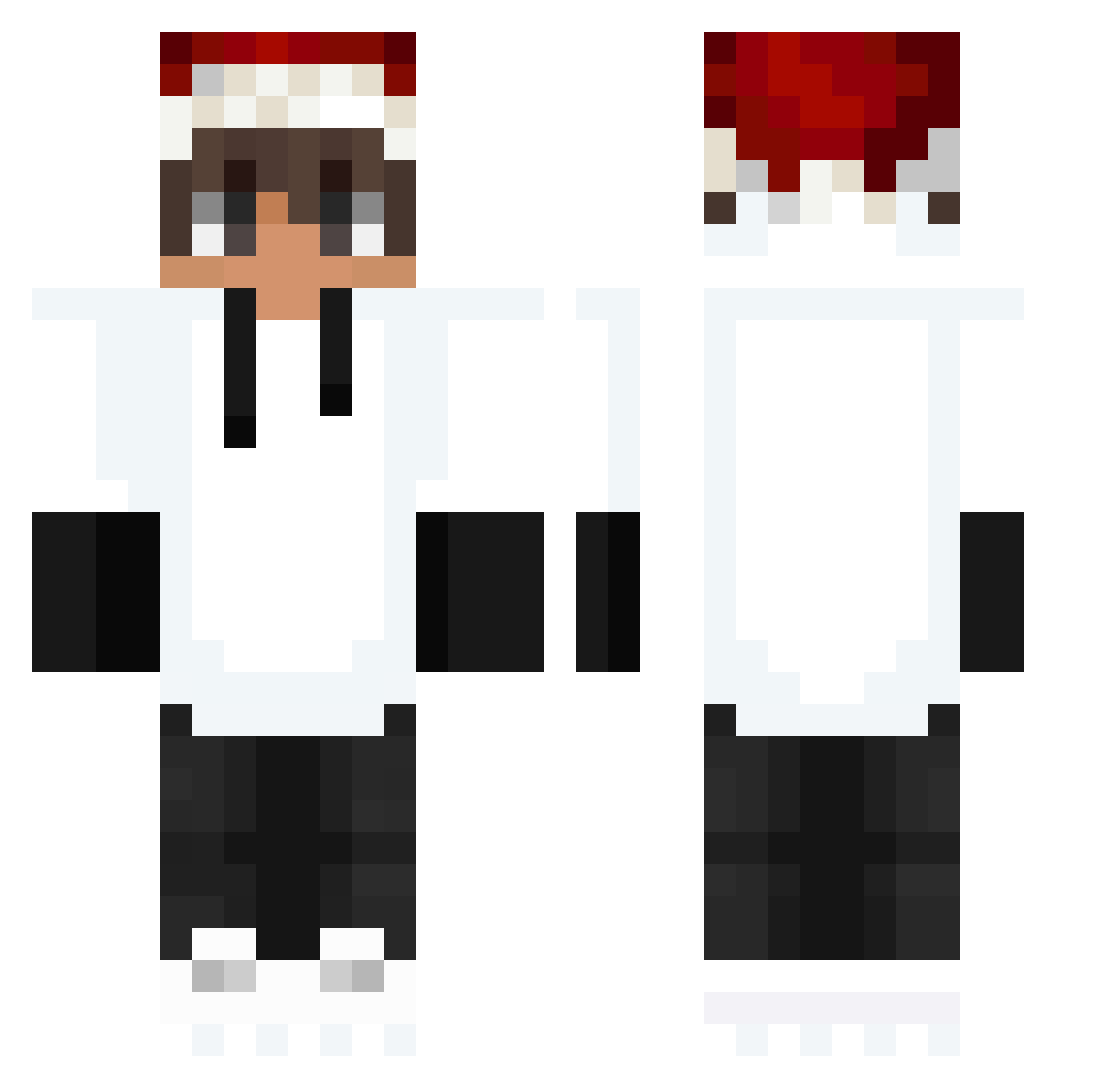 Thompje Minecraft skin, front and back view
