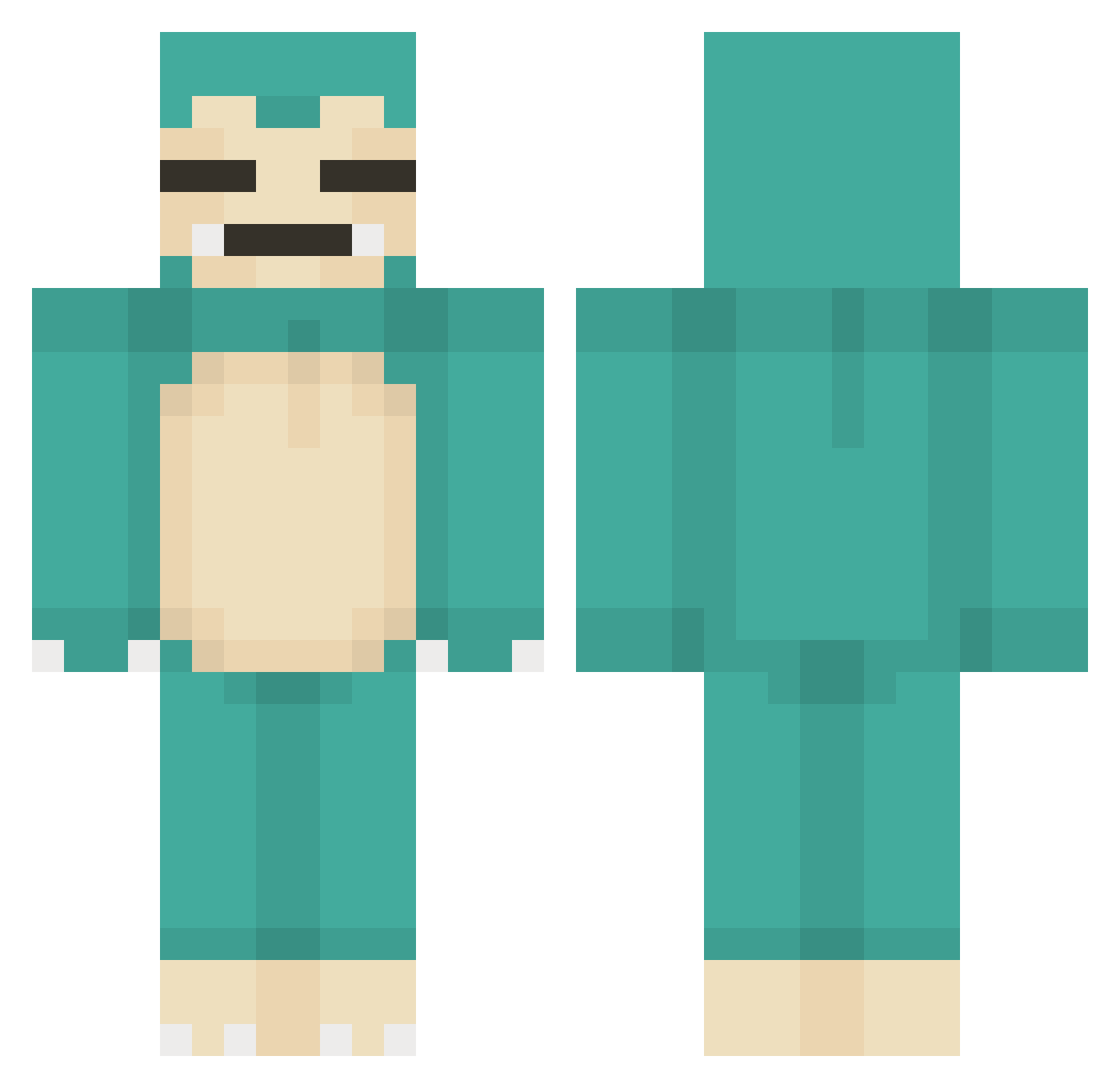 PonczekBoss Minecraft skin, front and back view