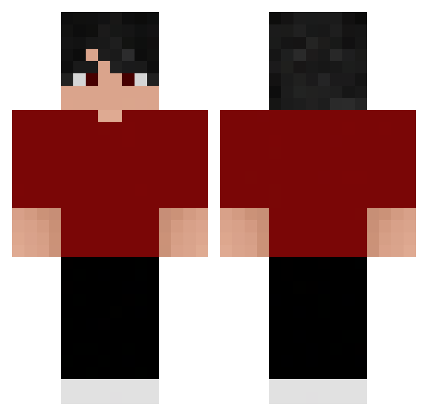 Sarcel Minecraft skin, front and back view