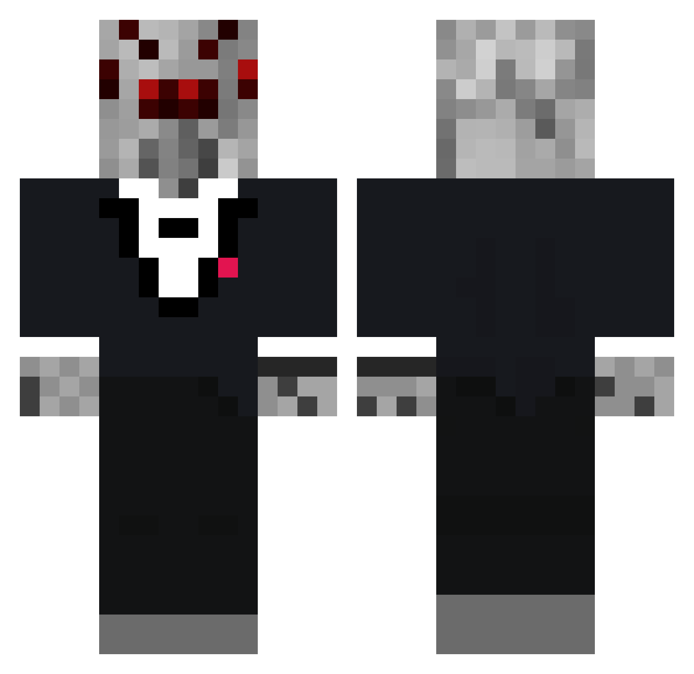 DubDash7 Minecraft skin, front and back view