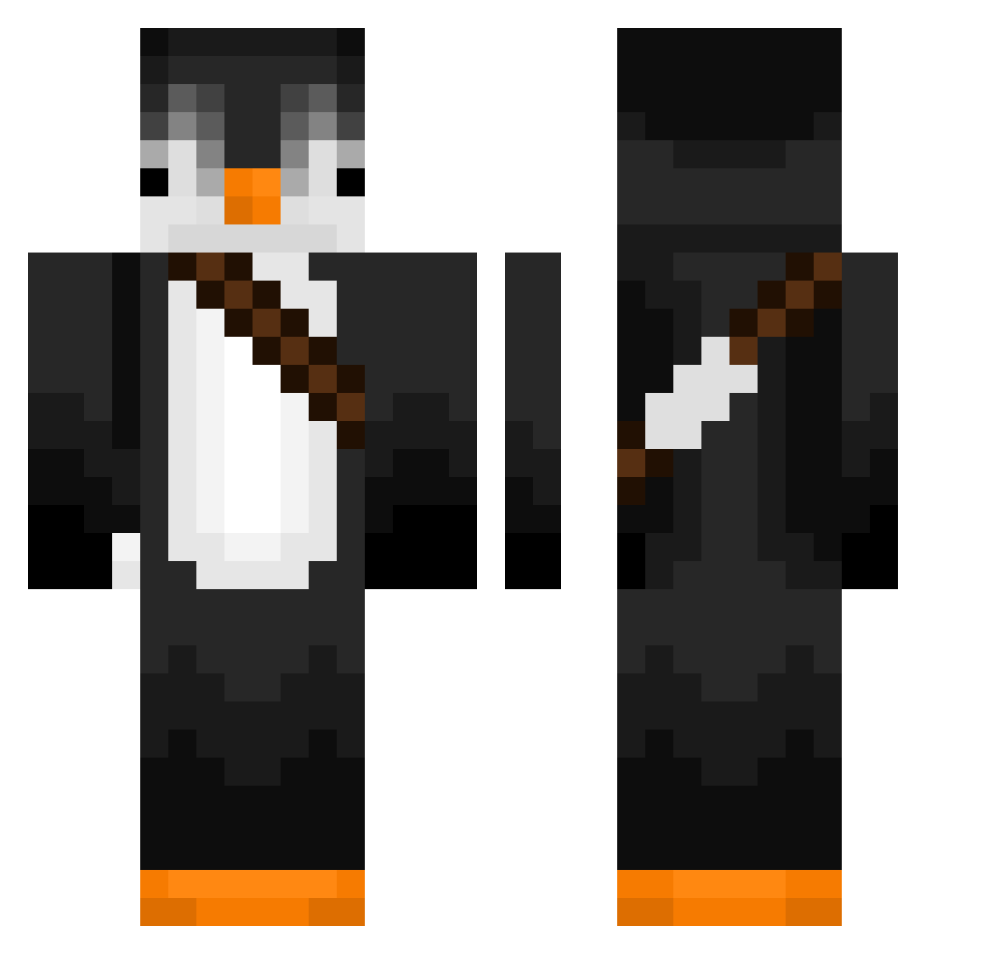 sane222 Minecraft skin, front and back view