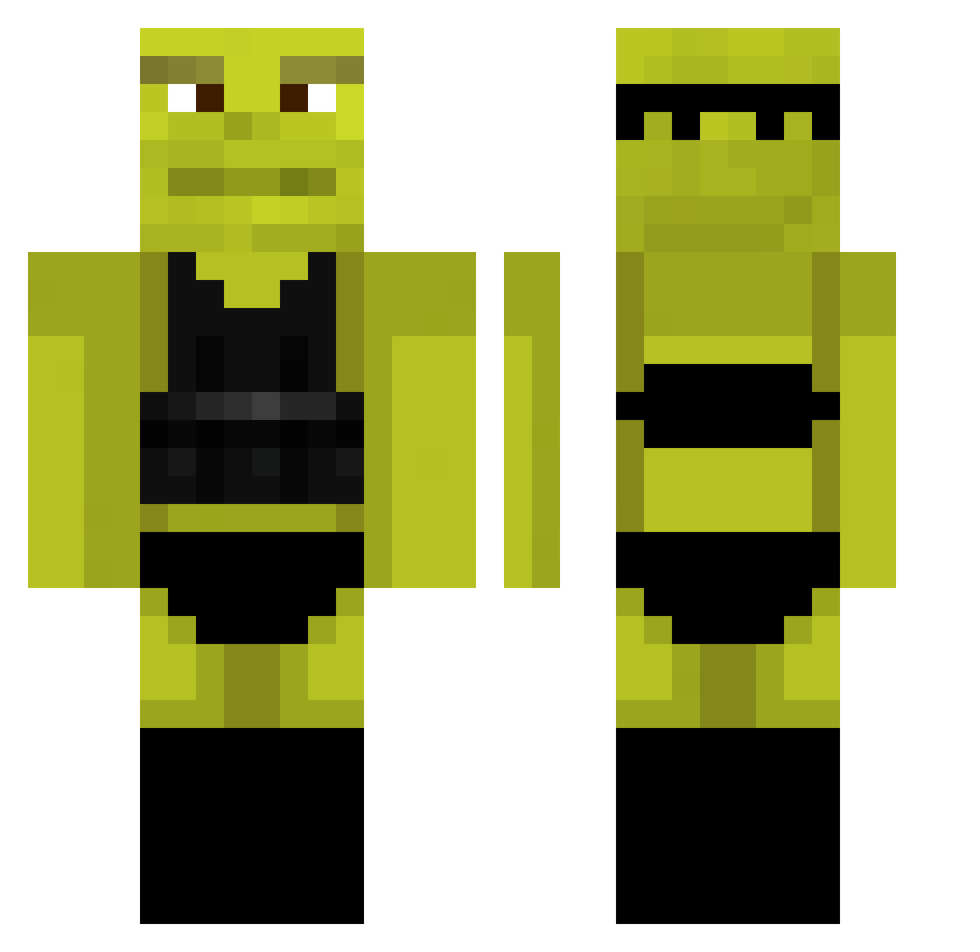 Wotzin Minecraft skin, front and back view