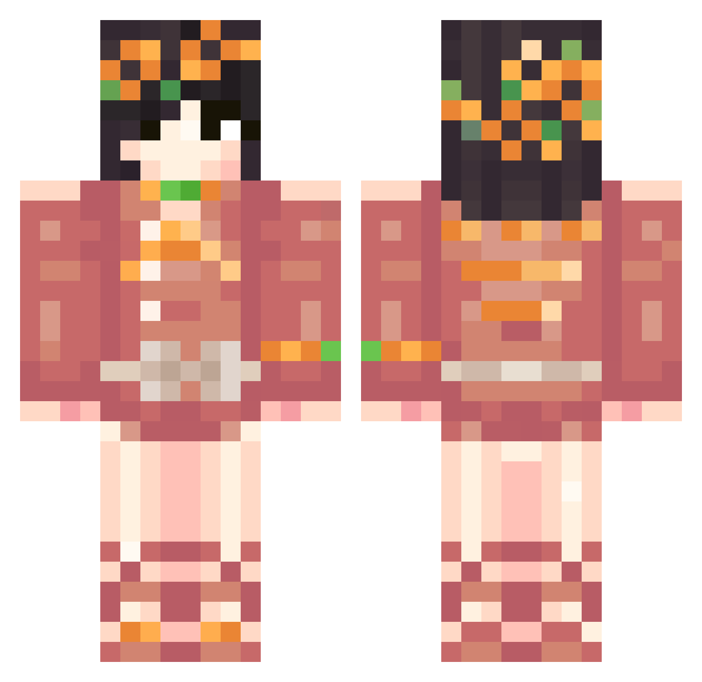 Inez Minecraft skin, front and back view