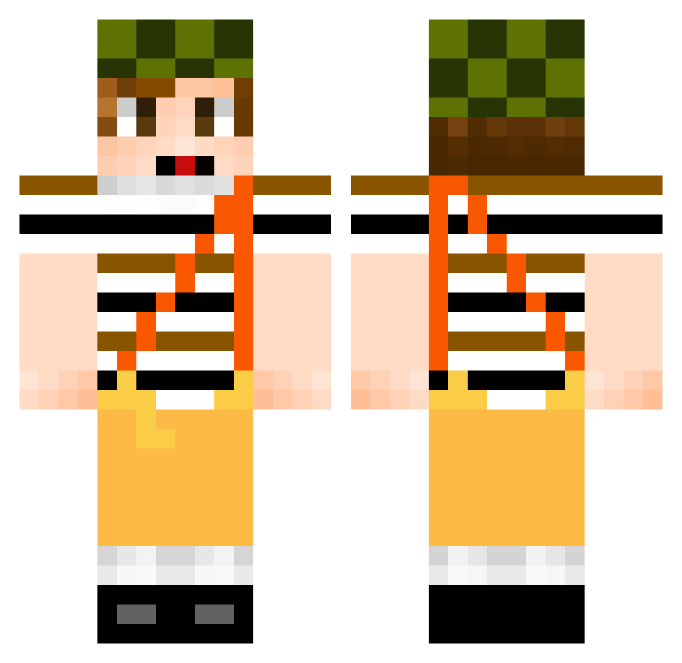 Emberzote Minecraft skin, front and back view