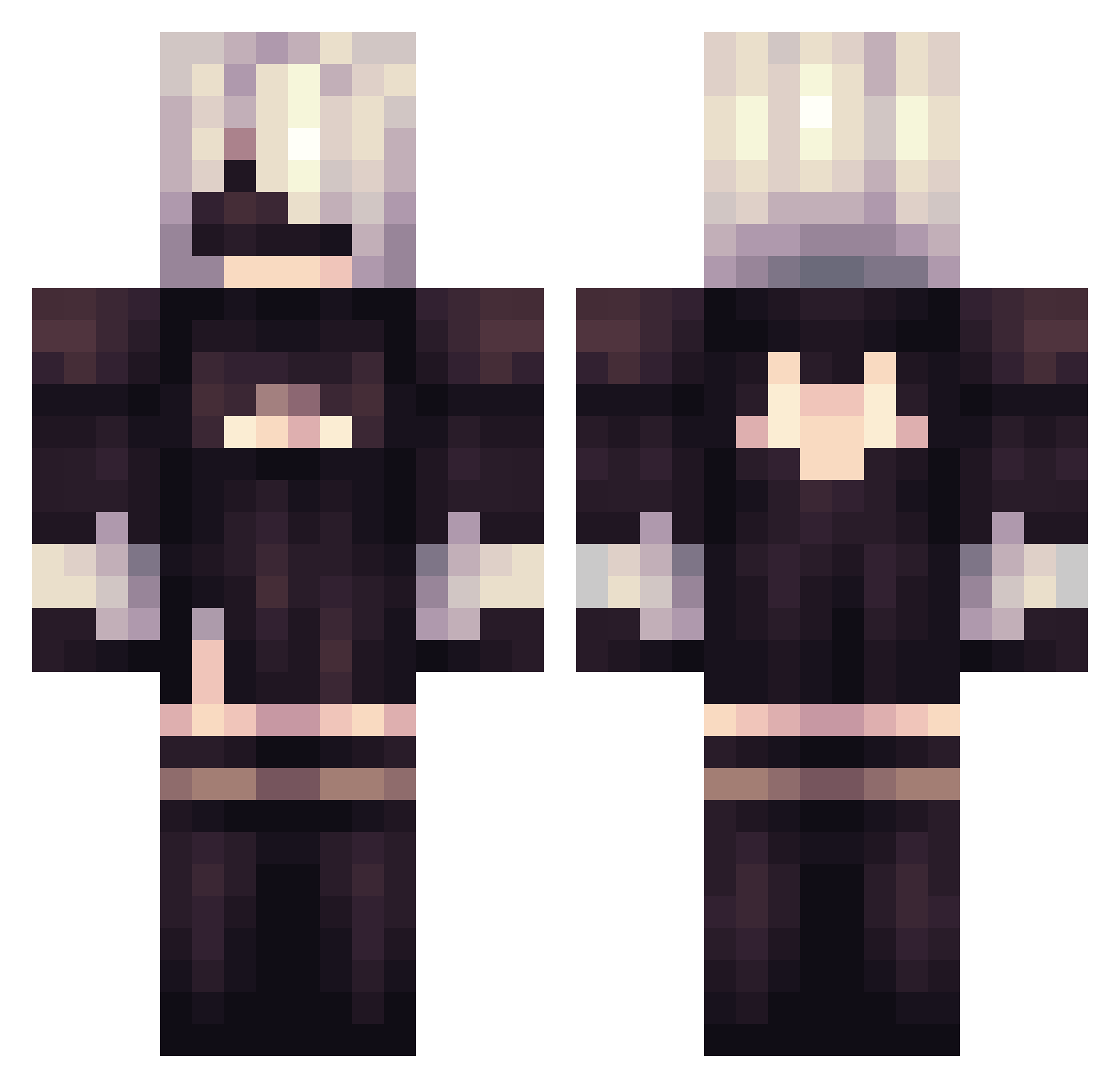 ReInvoke Minecraft skin, front and back view